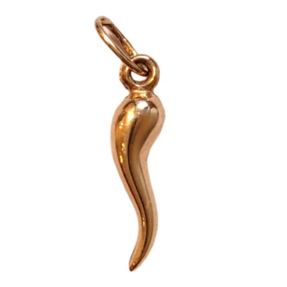 14 Karat Yellow Gold Mini Italian Horn Charm #20168 - Picture 1 of 7
